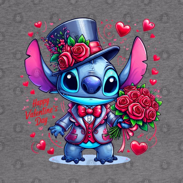 Valentines Day Stitch, Stitch Love by BukovskyART